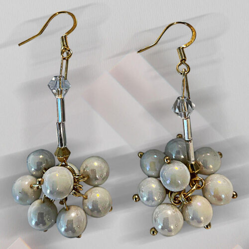 Aretes en perla y baño de oro para bodas y toda ocasión