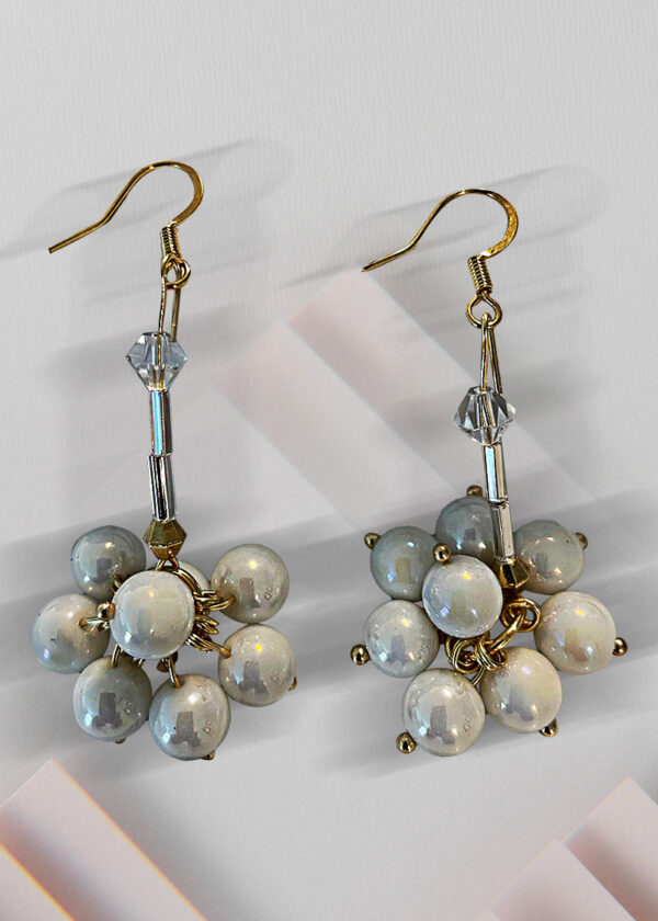 Aretes en perla y baño de oro para bodas y toda ocasión