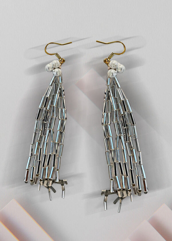 Aretes para boda o toda ocasión en canutillo, piedra cristal y baño de oro