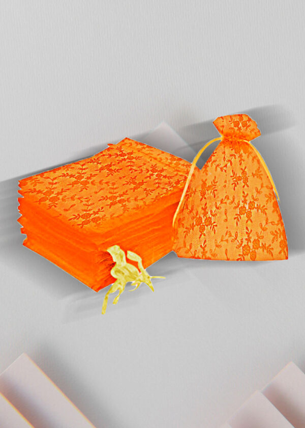 Bolsa naranja para joyas