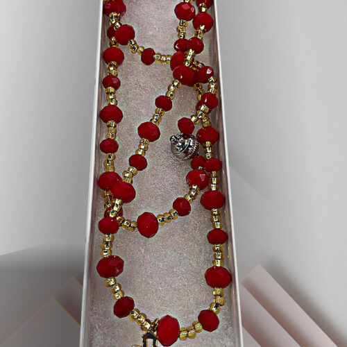 collar-en-piedra-roja-en-cristal-y-dije-en-dorado-estuche Collar en piedra roja, cristal y dije en dorado con estuche