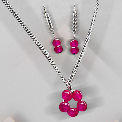set-aretes-en-plata-y-piedra,-collar-plata-y-piedra-cursiva Set: Aretes en plata y piedra, collar plata y piedra cursiva
