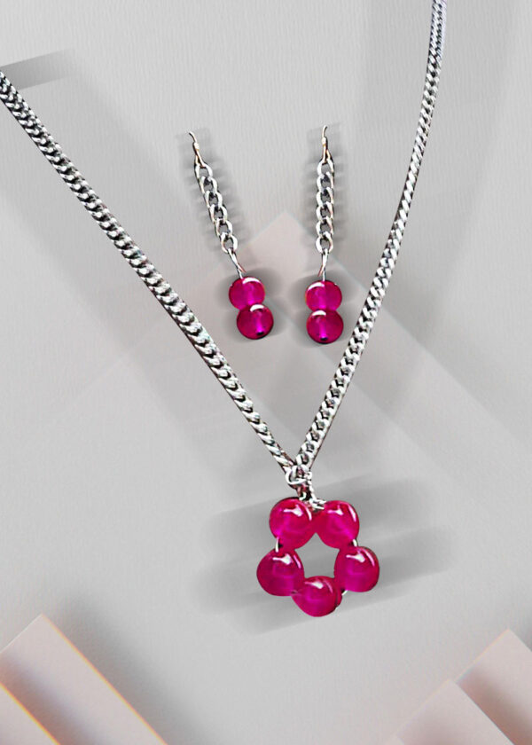 set-aretes-en-plata-y-piedra,-collar-plata-y-piedra-cursiva Set: Aretes en plata y piedra, collar plata y piedra cursiva