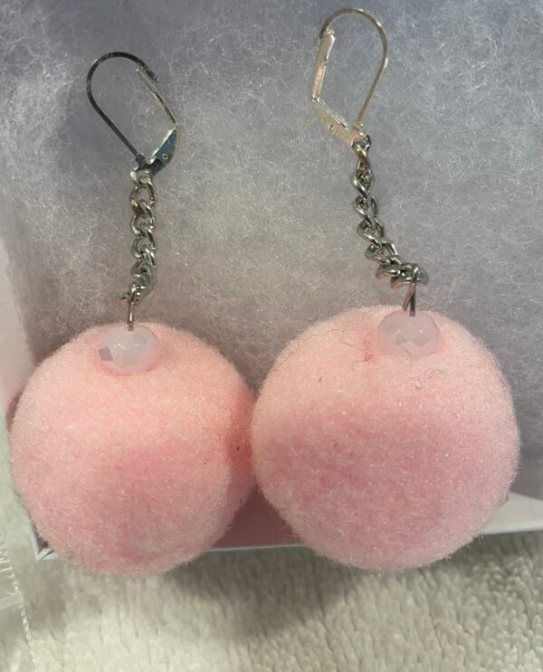 Aretes en cadena con acero inoxidable y algodon