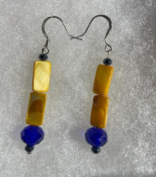 Aretes amarillo con tela cristal